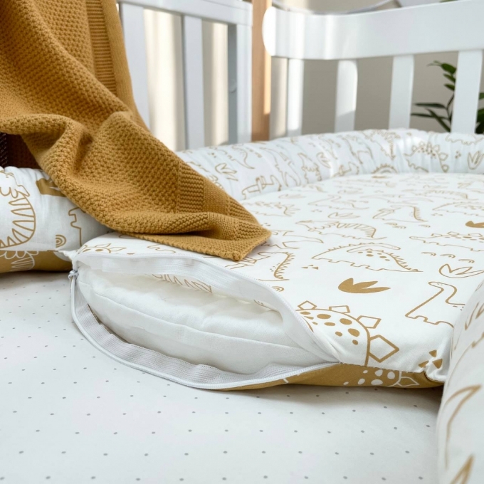 Protectie somn – Baby Nest Dino mustar